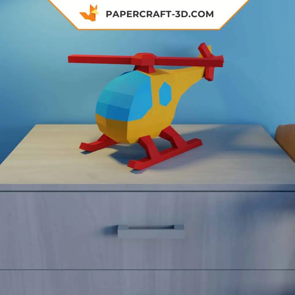 Papercraft elicottero in origami 3D