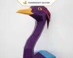 Papercraft d'héron bleu en origami 3D
