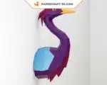 Papercraft d'héron bleu en origami 3D