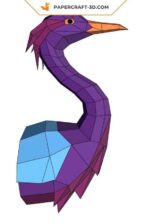 Papercraft blauer Reiher im 3D-Origami