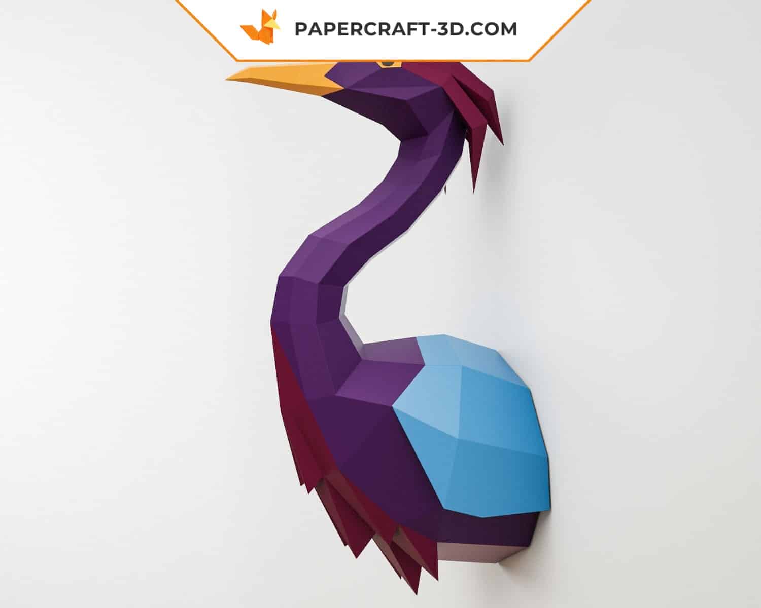 Papercraft blauer Reiher im 3D-Origami Papercraft blauer Reiher im 3D-Origami