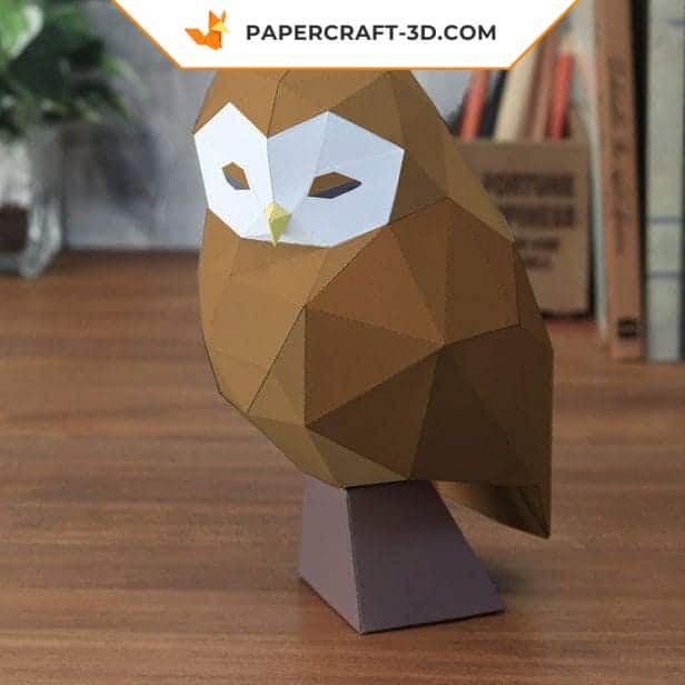 Papercraft owl in 3D origami