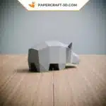 Papercraft Hippopotame origami papier 3D, weergave 4