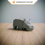 Papercraft eines Nilpferds in 3D-Origami