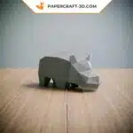 Papercraft Hippopotame origami papier 3D, weergave 2