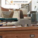 Papercraft eines Nilpferds in 3D-Origami