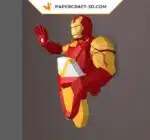 Papercraft IronMan en origami papier 3D : modèle DIY, weergave 2