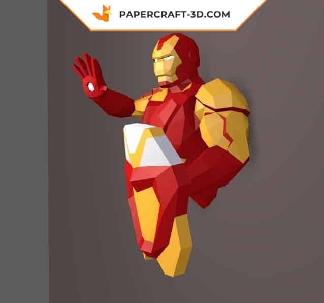 Papercraft of Iron Man in 3D origami