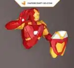 Papercraft IronMan en origami papier 3D : modèle DIY, weergave 4