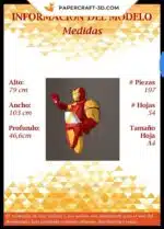 Papercraft IronMan en origami papier 3D : modèle DIY, weergave 5