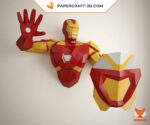 Papercraft of Iron Man in 3D origami