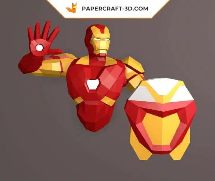 Papercraft of Iron Man in 3D origami