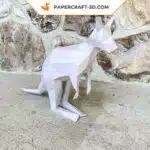 Papercraft de canguru em origami 3D