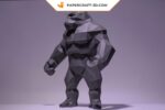 Papercraft of King Kong in 3D origami