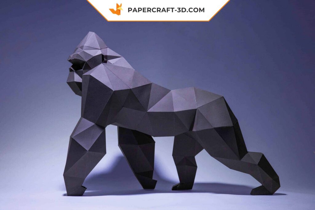 Papercraft di King Kong quadrupede in origami 3D