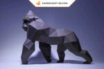 Papercraft di King Kong a quattro zampe in origami 3D