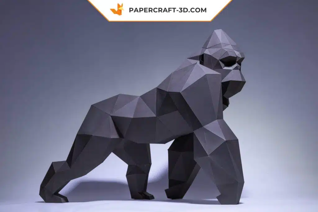 Papercraft King Kong origami papier 3D à télécharger en PDF, weergave 3