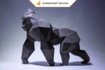 Papercraft di King Kong a quattro zampe in origami 3D