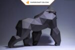 Papercraft di King Kong a quattro zampe in origami 3D