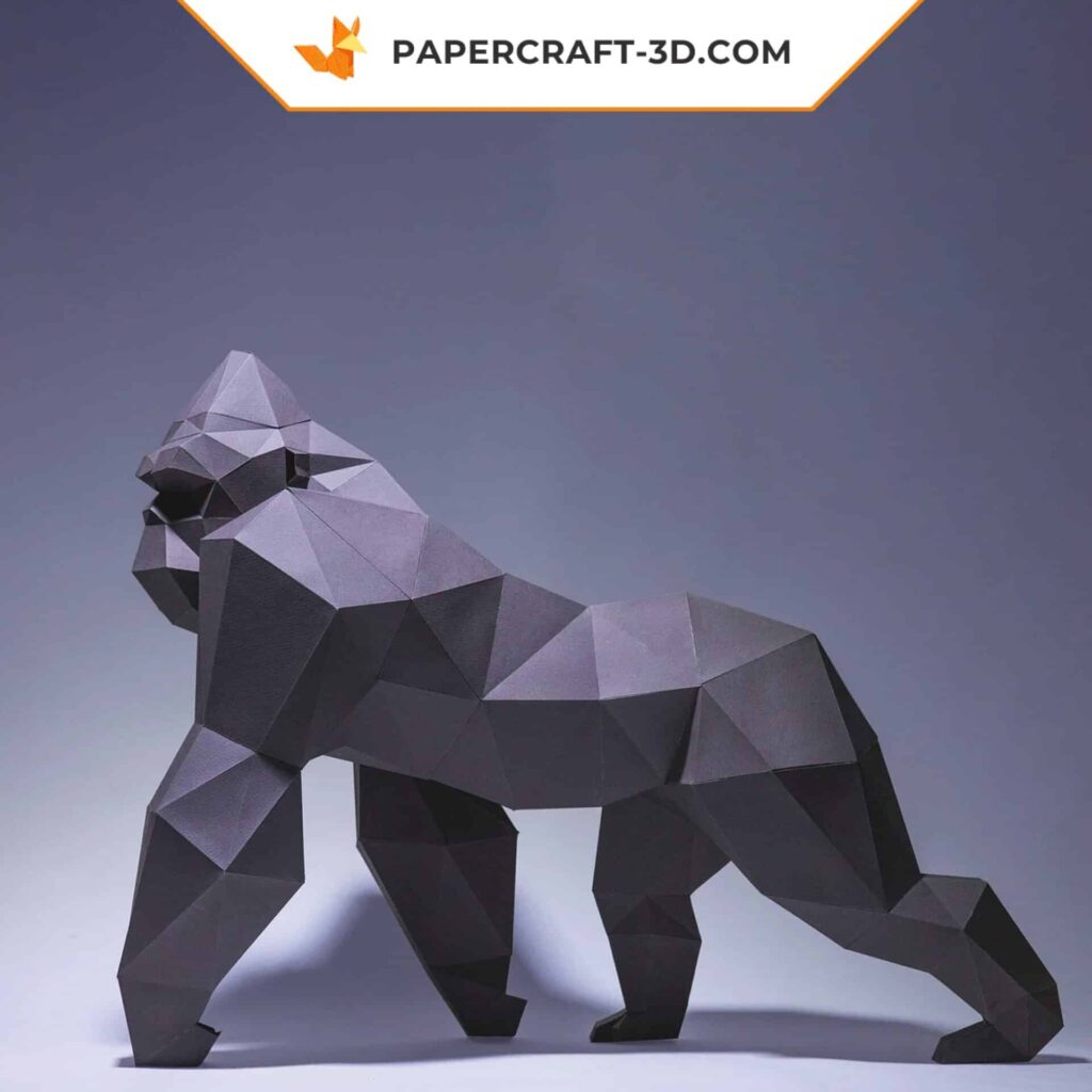 Papercraft of King Kong on all fours in 3D origami Papercraft of King Kong on all fours in 3D origami