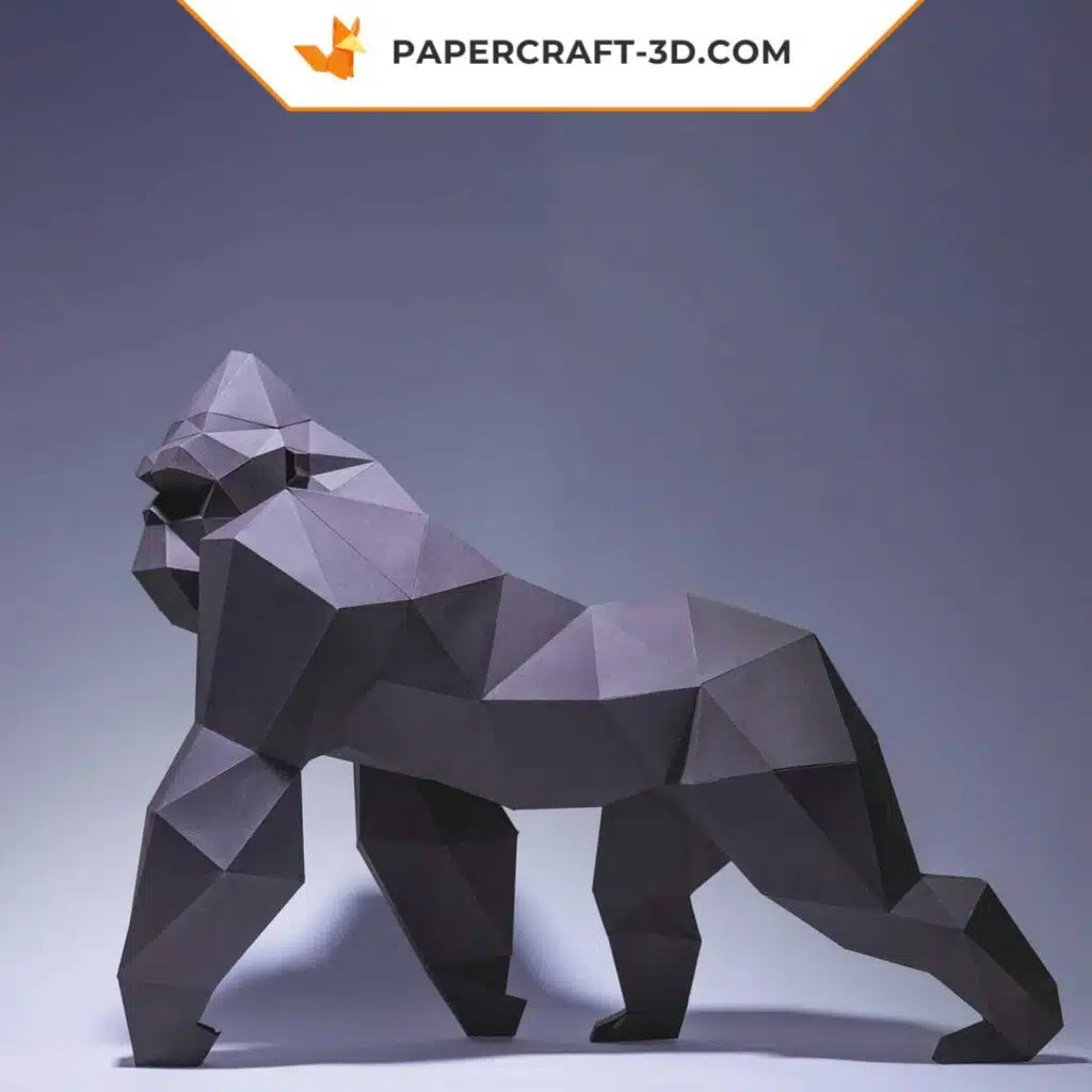 Papercraft de King Kong a cuatro patas en origami 3D