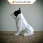 Papercraft bouledogue français en origami 3D