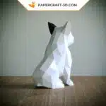 Papercraft kit bouledogue français origami papier 3D, weergave 3