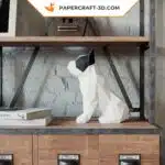 Papercraft kit bouledogue français origami papier 3D, weergave 5