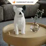 Papercraft kit bouledogue français origami papier 3D, weergave 6