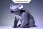 Papercraft di koala in origami 3D, dettaglio