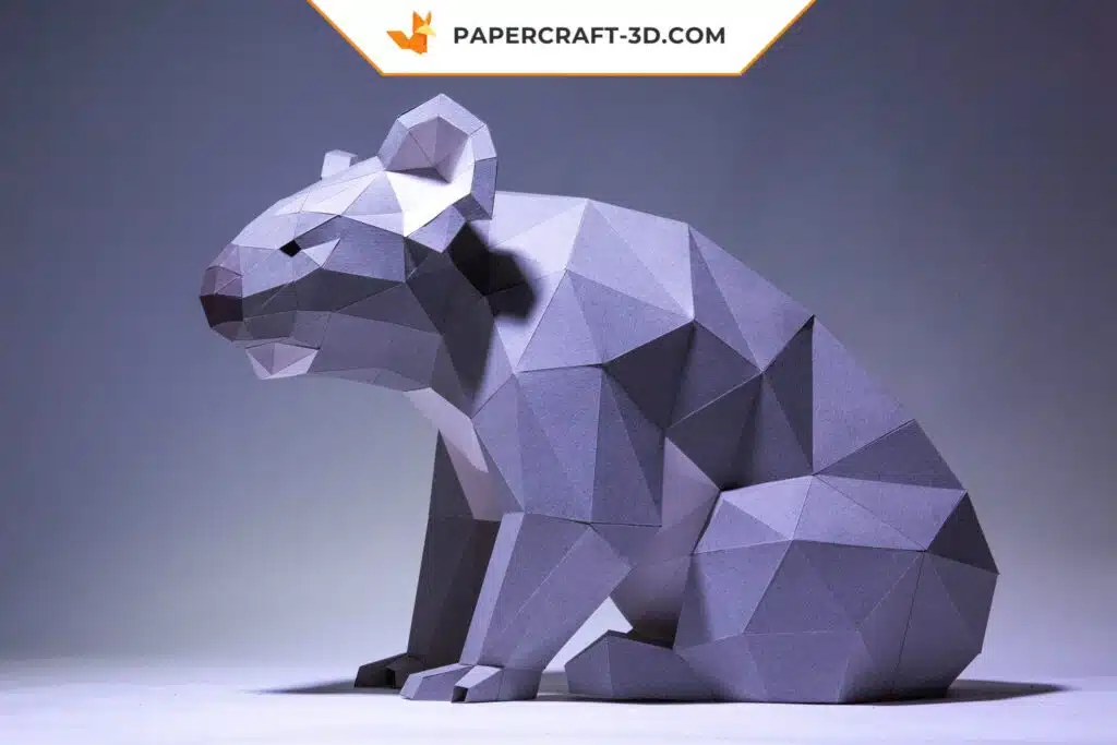 Papercraft di koala in origami 3D, modello 3D