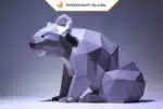 Papercraft di koala in origami 3D, modello 3D
