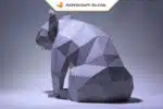 Papercraft di koala in origami 3D, vista posteriore