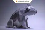 Papercraft di koala in origami 3D, vista laterale