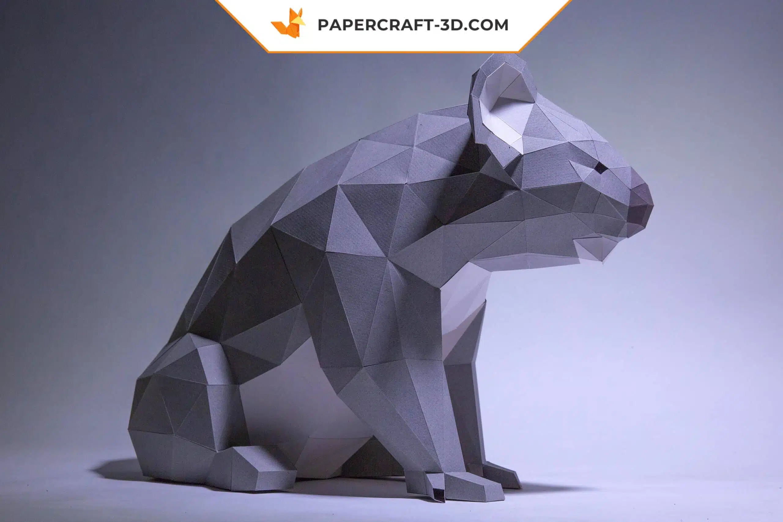 Papercraft di koala in origami 3D, vista laterale