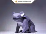 Papercraft di koala in origami 3D, vista 2