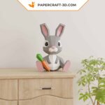 Papercraft rabbit in 3D origami