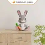 Papercraft Lapin 3D origami papier modèle décoration Pâques DIY