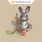 Papercraft rabbit in 3D origami