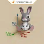 Papercraft Lapin 3D origami papier modèle décoration Pâques DIY, weergave 8