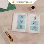 Papercraft Lapin 3D origami papier modèle décoration Pâques DIY, weergave 9