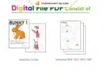 Papercraft lapin assis origami papier 3D modèle numérique PDF DIY, weergave 4