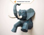 Papercraft mezzo elefante murale in origami