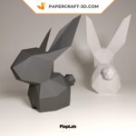 Papercraft lapin de Pâques dans son oeuf en origami 3D