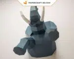Half Elephant Origami Papercraft Wall Art, detail, weergave 2