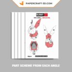 Papercraft lapin de Pâques dans son oeuf en origami 3D