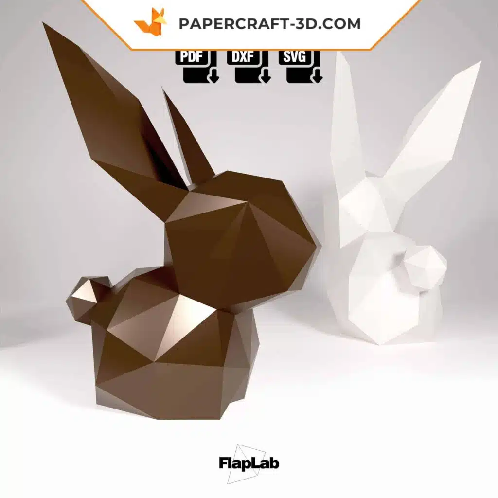 Papercraft coniglio di Pasqua nel suo uovo in origami 3D