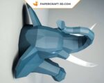Papercraft mezzo elefante murale in origami