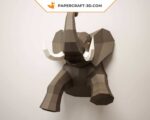 Papercraft mezzo elefante murale in origami