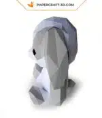 Papercraft Lapin de Pâques en origami papier 3D à imprimer soi-même, vue 2